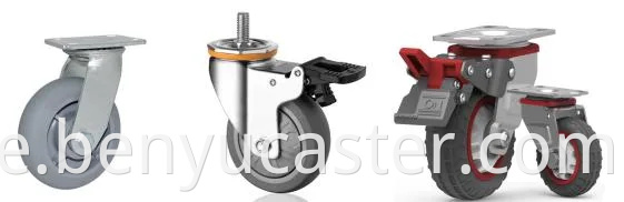 Benyu Caster 3inch 4inch 5 Zoll 6 Zoll 8 Zoll Europa Rad weiße PP mit Bremse